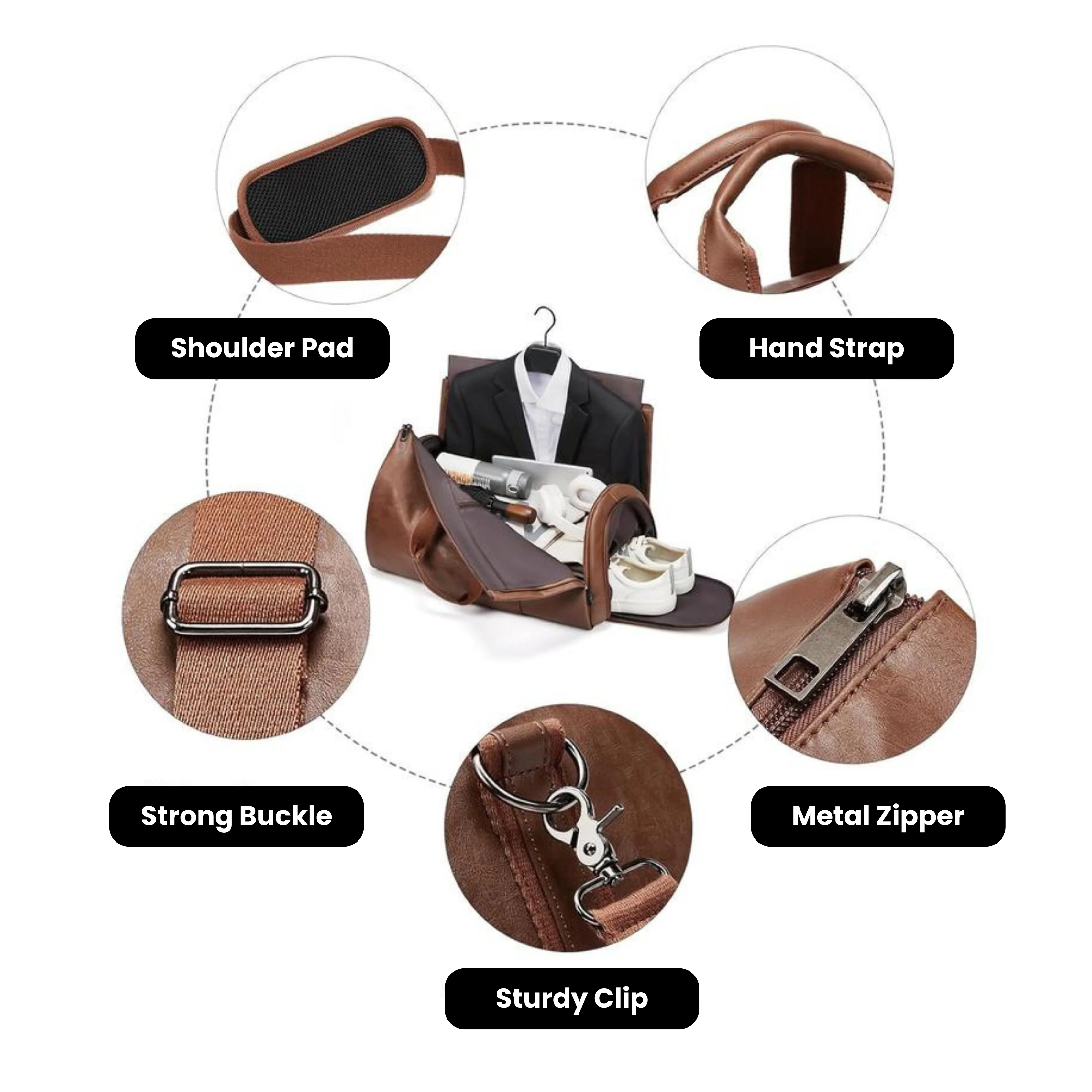Leather Duffel Bag - Image 10