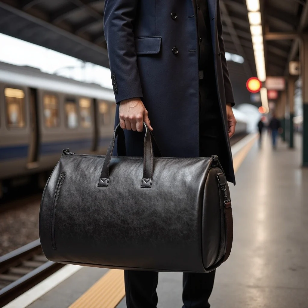 Leather Duffel Bag - Image 6